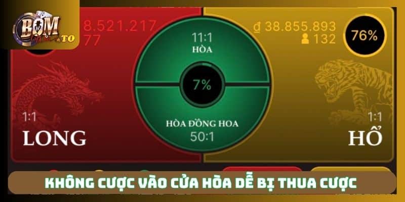 Không cược vào cửa Hòa dễ bị thua cược 