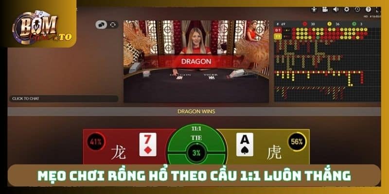Mẹo chơi Rồng Hổ theo cầu 1:1 luôn thắng