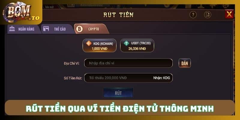 Rút tiền qua ví tiền điện tử thông minh