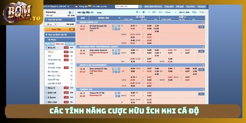 Các tính năng cược hữu ích khi cá độ