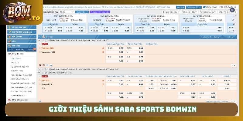 Giới thiệu sảnh saba sports Bomwin
